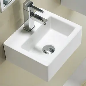 White Stone 325mm L x 325mm W White Ceramic Rectangular Sink