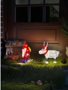 Santa And Sleigh Acrylic Outdoor Christmas Decoration Konstsmide