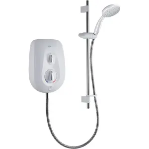 Mira Go Gloss White Manual Electric Shower, 9.5kW