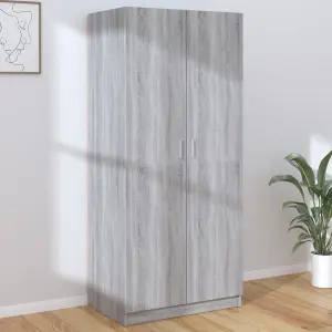 Wardrobe Grey Sonoma 80x50x180 cm Engineered Wood