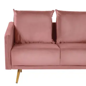 2 Seater Velvet Sofa Pink MAURA