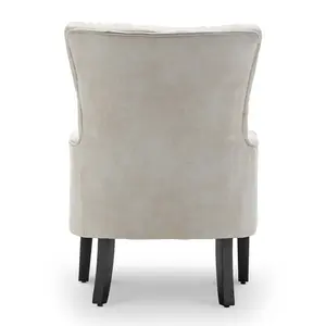 Faux Leather Suede Cream Gabriella Accent Chair