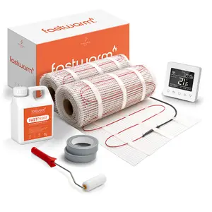 Fastwarm 150W Electric Underfloor Heating Mat Kit - 23m - WiFi White Thermostat