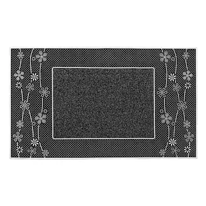 JVL Daisy PVC Pin Scraper Doormat, 45x75cm, Silver