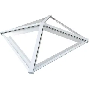 Atlas White Square Roof lantern with Self Clean Solar Clear glass, (L)1.75m (W)1.75m (H)420mm