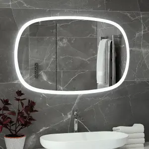 RAK Deco 1200x600mm White shaped Touch Sensor Illuminated Mirror IP44