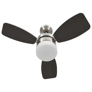 Burrell 76cm Ceiling Fan with LED Lights Black