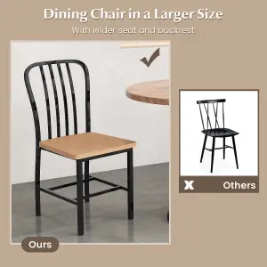 Costway Set of 2 Dining Chair Armless Spindle Back Kitchen Chairs W/ Ergonomic Seat