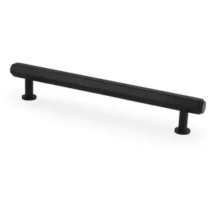 Industrial Hex T Bar Pull Handle - Matt Black 160mm Centres Kitchen Cabinet Door