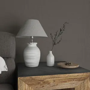 Galerie Eden Collection Charcoal Linen Effect Wallpaper Roll