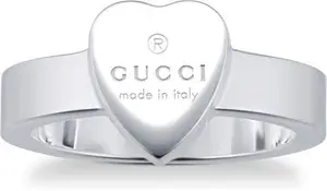 Gucci Trademark Silver Heart Ring - Ring Size N - Gucci Rings