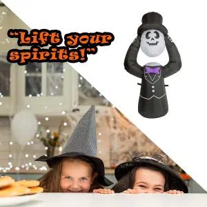 Halloween Inflatable Undertaker Ghost Decoration Trick or Treat Party 4ft Black