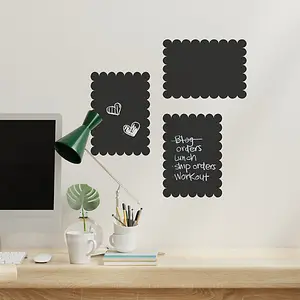 A2 Black Scallop Chalkboard Wall Stickers