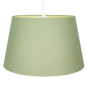 Traditional 30cm Olive Green Linen Fabric Drum Table/Pendant Shade 60w Maximum