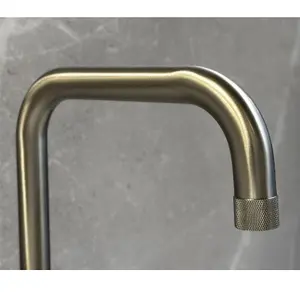 Liquida LB415BS Industrial Style Single Lever Brushed Steel Kitchen Mixer Tap