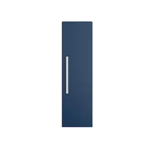 Rinse Bathrooms 1200mm Tall Bathroom Cupboard 1 Door Slim Storage Cabinet Unit Wall Mounted Matte Blue with 2 Adjustable Shelves