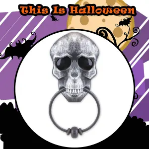 Halloween Door Knocker Spooky Decoration Halloween Party, Trick or Treat  Silver