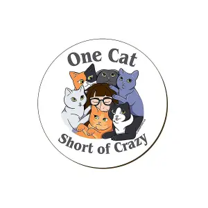 Grindstore One Cat Short Of Crazy Coaster Multicoloured (One Size)