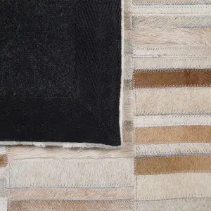 Cowhide Area Rug 160 x 230 cm Beige YAGDA