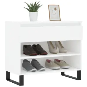 Berkfield Shoe Cabinet White 70x36x60 cm Engineered Wood