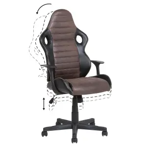 Office Chair Faux Leather Brown SUPREME