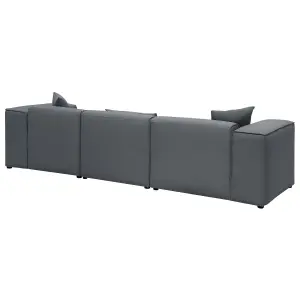 Corner Sofa DOLVA Dark Grey Fabric Left Hand