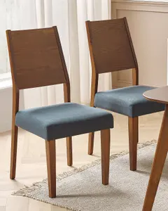 Set of 2 Dining Chairs ELMIRA Rubberwood Grey