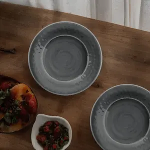 Purely Home Crackle Grey Melamine Side Plates - Set of 5