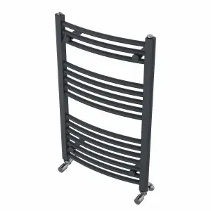 Rinse Modern Bathroom Heated Towel Rail Ladder Radiator 800x500mm Curved for Bathroom Kitchen Anthracite