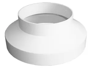 125mm to 100mm (5" to 4") White Plastic Ducting Reducer