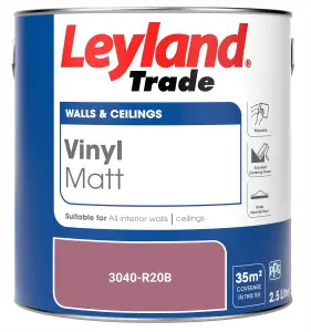 Leyland Trade Vinyl Matt Walls & Ceilings Emulsion Paint (3040-R20B) 2.5L