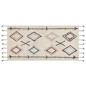 Cotton Area Rug 80 x 150 cm Beige CORUM