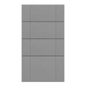 GoodHome Alpinia Painted Matt slate grey wood effect Drawer front, Pack of 4 (H)715mm (W)397mm (T)18mm