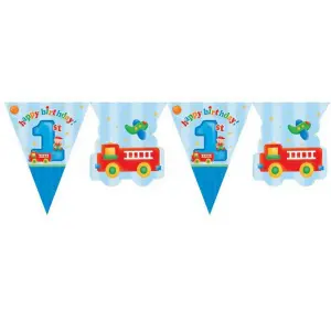 Creative Party 1st Birthday 12 Foot Flag Banner Blue (One Size)