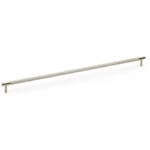 Knurled T Bar Door Pull Handle - Satin Nickel - 448mm Centres Premium Drawer