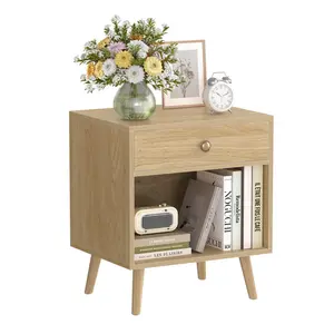 Monterey 1 Drawer Bedside Table Brown