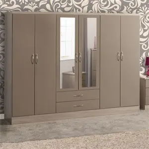 Cascio 6 Door Wardrobe Zipcode Design Finish: Brown