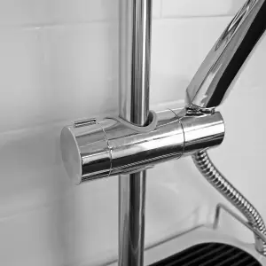 Showerdrape Universal Shower Rail Slider Attachment Chrome Riser Rail For 18-25mm Riser Rail