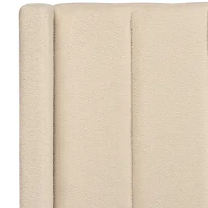 Boucle EU Double Size Bed Beige VILLETTE