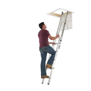 Werner 2-Section Aluminium Loft Ladder & Handrail 2.13m-2.69m