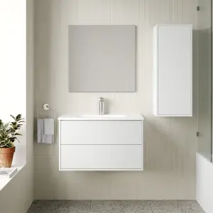 Banyetti Venti 800mm Wall Hung Vanity Unit with Basin - Matt White