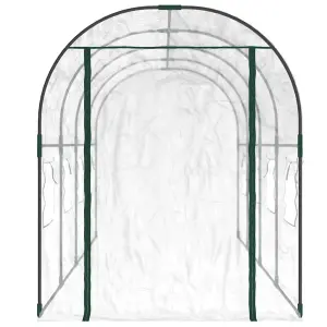 Berkfield Greenhouse Transparent 160x400x190 cm PVC&Powder-coated Steel