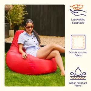 Veeva Recliner Indoor Outdoor Bean Bag Red Bean Bag Chair