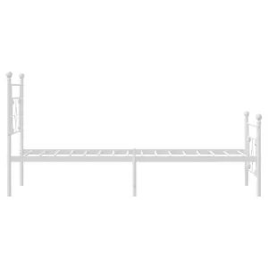 Berkfield Metal Bed Frame without Mattress with Footboard White 107x203cm