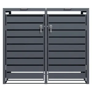 Phoenix GB2213AAK Anthracite Double Wheelie Bin Steel Storage / Bin Store