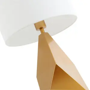 Satin Gold Metal 3D Geometric Table Lamp Base Modern Designer Style with Switch