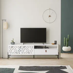 Decortie Dionysos Modern TV Unit Multimedia Centre with Storage TV Cabinet White 170cm