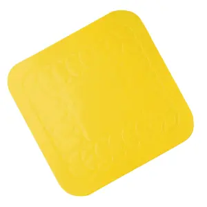 4 Pk Yellow Silicone Rubber Anti Slip Table Coasters - 90 x 90mm Dishwasher Safe