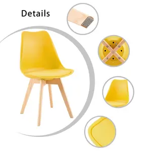 Nero Upholstered Dining Chair (Set of 2) Yellow / Oak