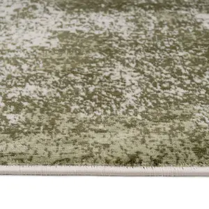 Green Distressed Abstract Bedroom Living Area Rug 190x280cm